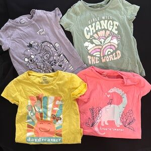 Girls Graphic T-Shirts Set - Daydreamer, Change the World, Love-a-saurus